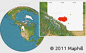 Satellite Location Map of Division No.  9, highlighted parent region