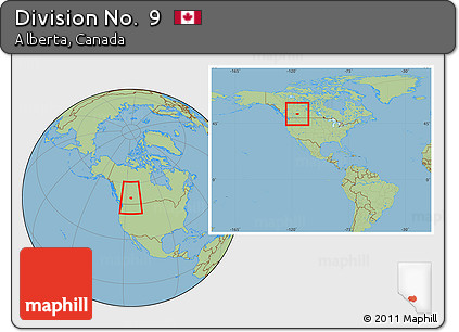 Savanna Style Location Map of Division No.  9, within the entire country