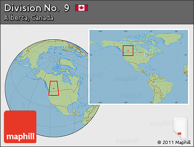 Savanna Style Location Map of Division No.  9, within the entire country