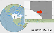 Savanna Style Location Map of Division No.  9, highlighted country, highlighted parent region, hill shading