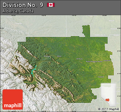 Satellite Map of Division No.  9, lighten