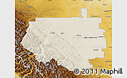 Shaded Relief Map of Division No.  9, physical outside
