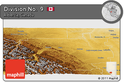Physical Panoramic Map of Division No.  9