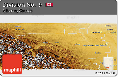 Physical Panoramic Map of Division No.  9