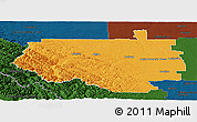 Political Panoramic Map of Division No.  9, darken
