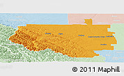 Political Panoramic Map of Division No.  9, lighten