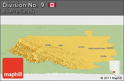 Savanna Style Panoramic Map of Division No.  9, single color outside