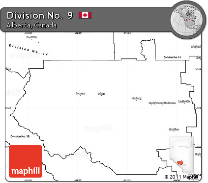 Blank Simple Map of Division No.  9
