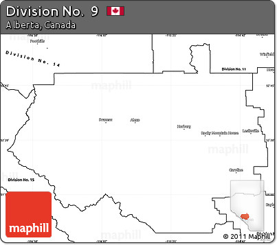 Blank Simple Map of Division No.  9
