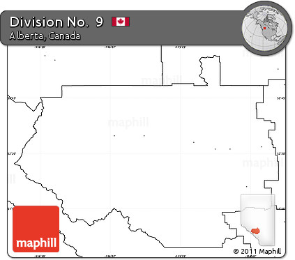 Blank Simple Map of Division No.  9, no labels