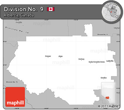 Gray Simple Map of Division No.  9