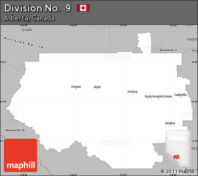Gray Simple Map of Division No.  9