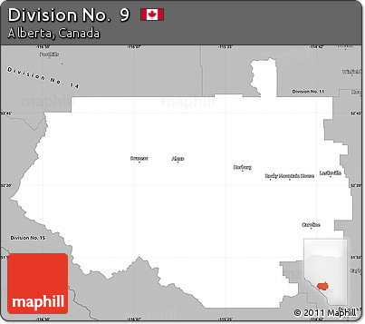 Gray Simple Map of Division No.  9