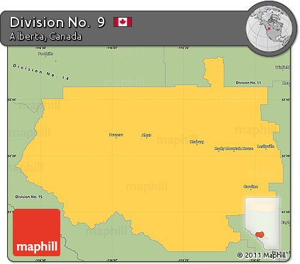 Savanna Style Simple Map of Division No.  9