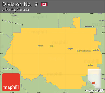 Savanna Style Simple Map of Division No.  9