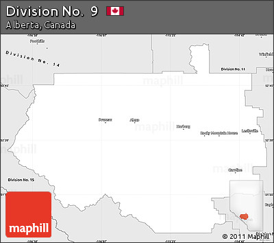 Silver Style Simple Map of Division No.  9