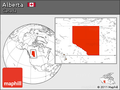 Blank Location Map of Alberta