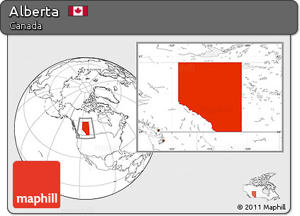 Blank Location Map of Alberta