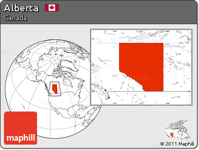 Blank Location Map of Alberta