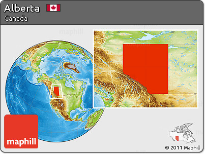 Physical Location Map of Alberta