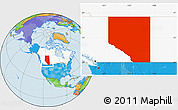 Political Location Map of Alberta, highlighted country