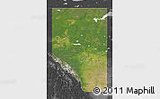 Satellite Map of Alberta, darken, desaturated
