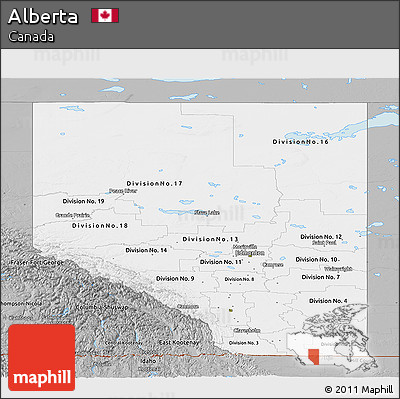 Gray Panoramic Map of Alberta