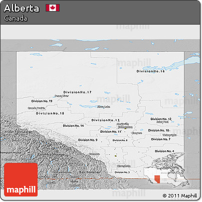 Gray Panoramic Map of Alberta