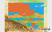 Political Panoramic Map of Alberta, physical outside