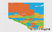 Political Panoramic Map of Alberta, single color outside