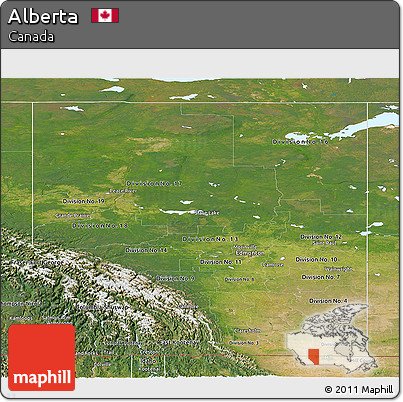 Satellite Panoramic Map of Alberta