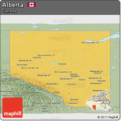 Savanna Style Panoramic Map of Alberta
