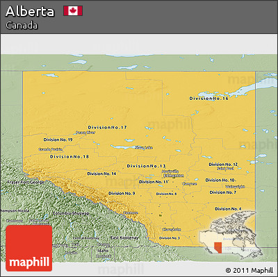 Savanna Style Panoramic Map of Alberta