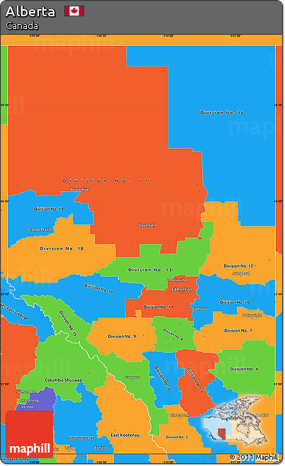 Political Simple Map of Alberta