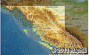 Physical 3D Map of British Columbia, darken