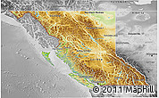 Physical 3D Map of British Columbia, desaturated