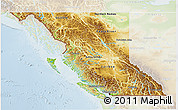 Physical 3D Map of British Columbia, lighten