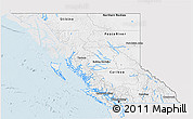 Silver Style 3D Map of British Columbia, single color outside