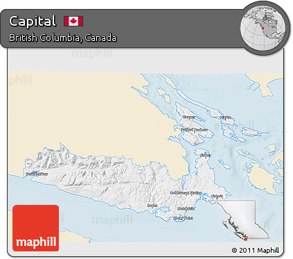 Classic Style 3D Map of Capital, single color outside