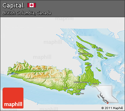 Physical 3D Map of Capital, single color outside