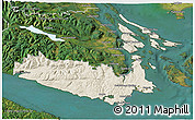 Shaded Relief 3D Map of Capital, satellite outside