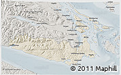 Shaded Relief 3D Map of Capital, semi-desaturated