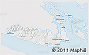Silver Style 3D Map of Capital, single color outside