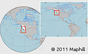 Gray Location Map of Capital, highlighted parent region, within the entire country, hill shading
