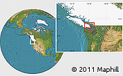 Satellite Location Map of Capital, highlighted parent region