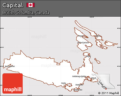 Classic Style Simple Map of Capital, cropped outside