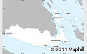 Gray Simple Map of Capital, single color outside