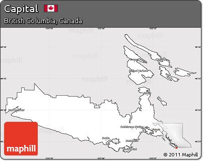 Silver Style Simple Map of Capital, cropped outside