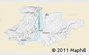 Classic Style 3D Map of Central Okanagan, single color outside