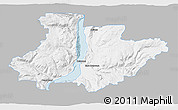 Gray 3D Map of Central Okanagan, single color outside